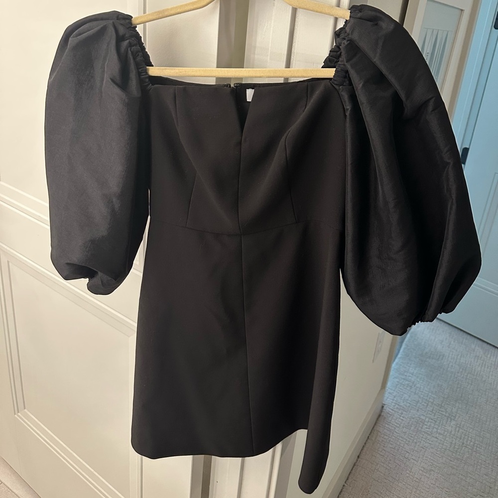 Likely Black Off the Shoulder Puff Sleeve Sheath Dress